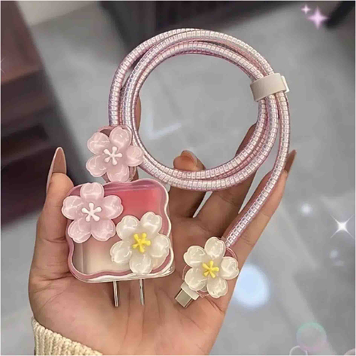 Защитный чехол для зарядного устройства с цветами