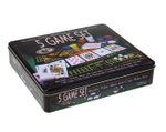 Игра набор 5 в 1 Game Set рулетка: 2 шар, 4 кубика, 1 колода, 100 фишек, сукно