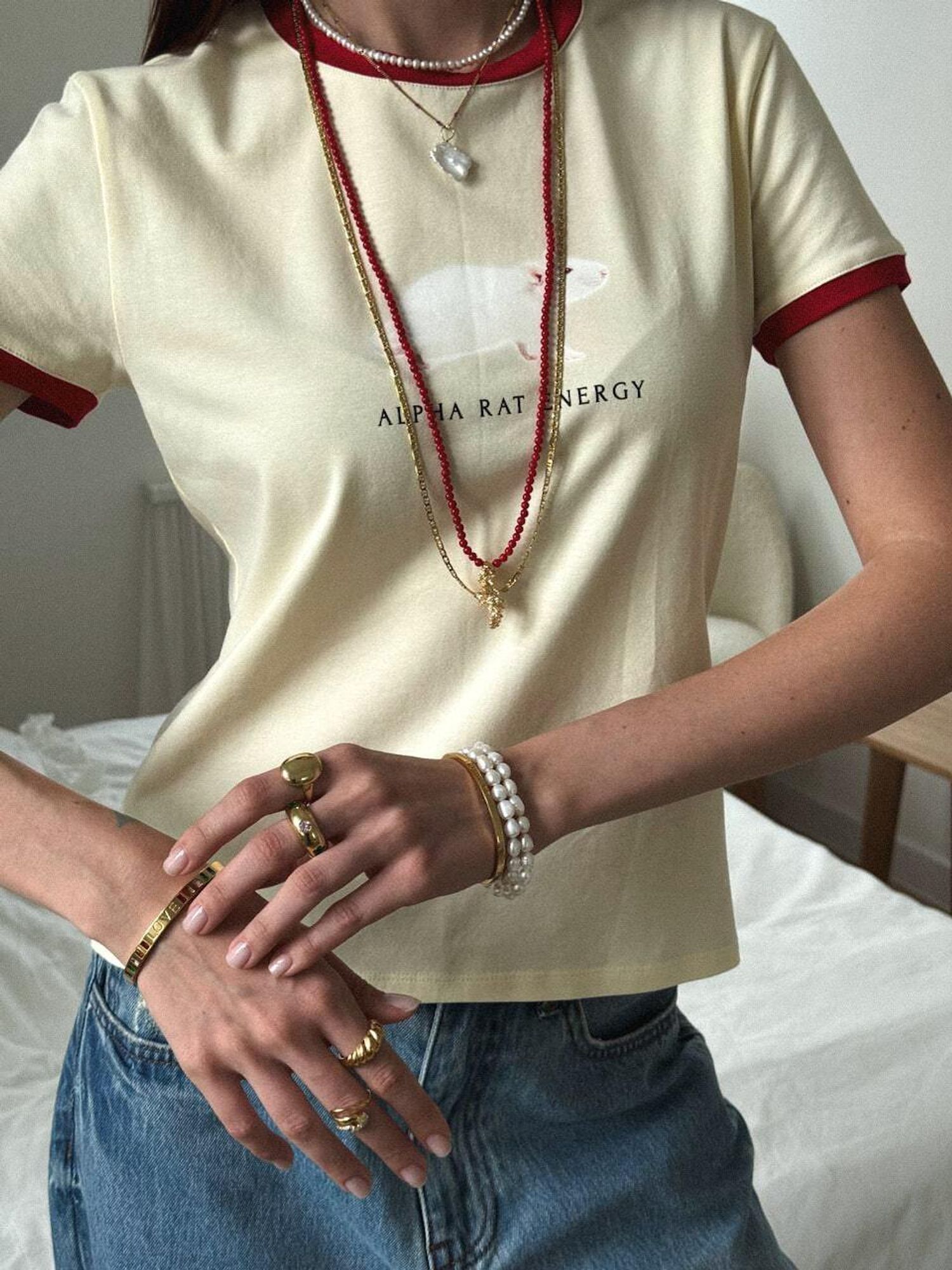 Колье Coral Pendant Necklace - Gold