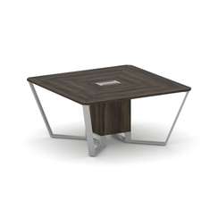 Steel Meet Стол переговорный квадратный KDK-PR.B.SP-08 Дуб Мали/Металл Серый 1600*1600*750