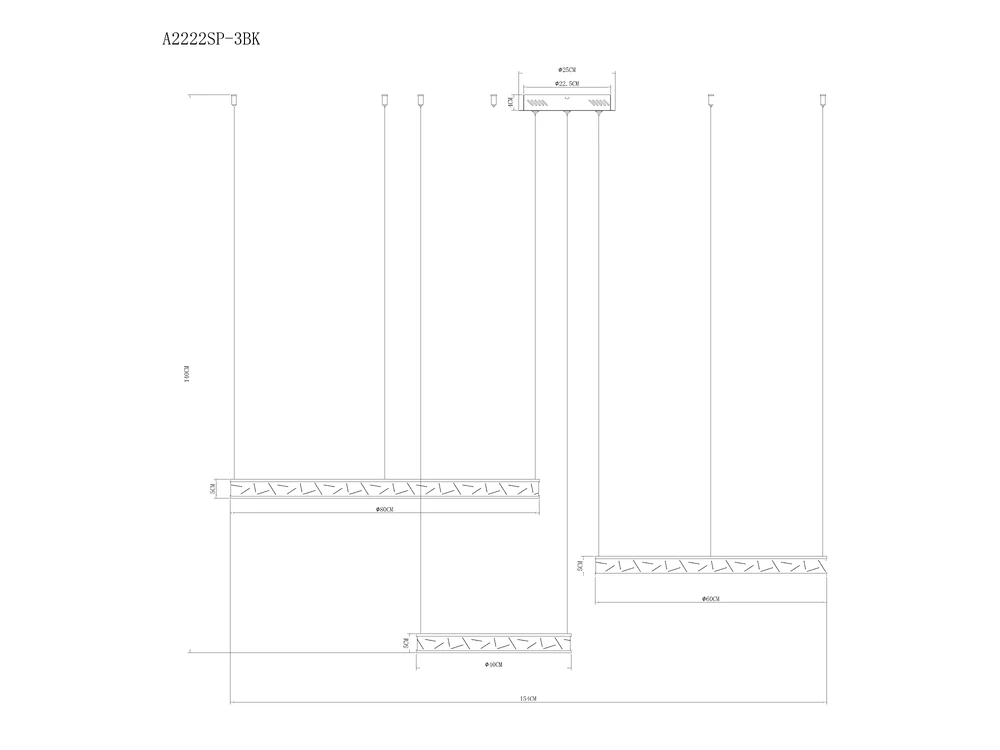 Подвесная люстра Arte Lamp SHINE A2222SP-3BK