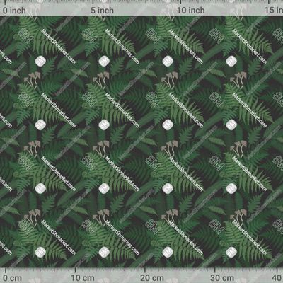 Папоротники и грибы на темном фоне by Uliana Khristacheva 588 DPI