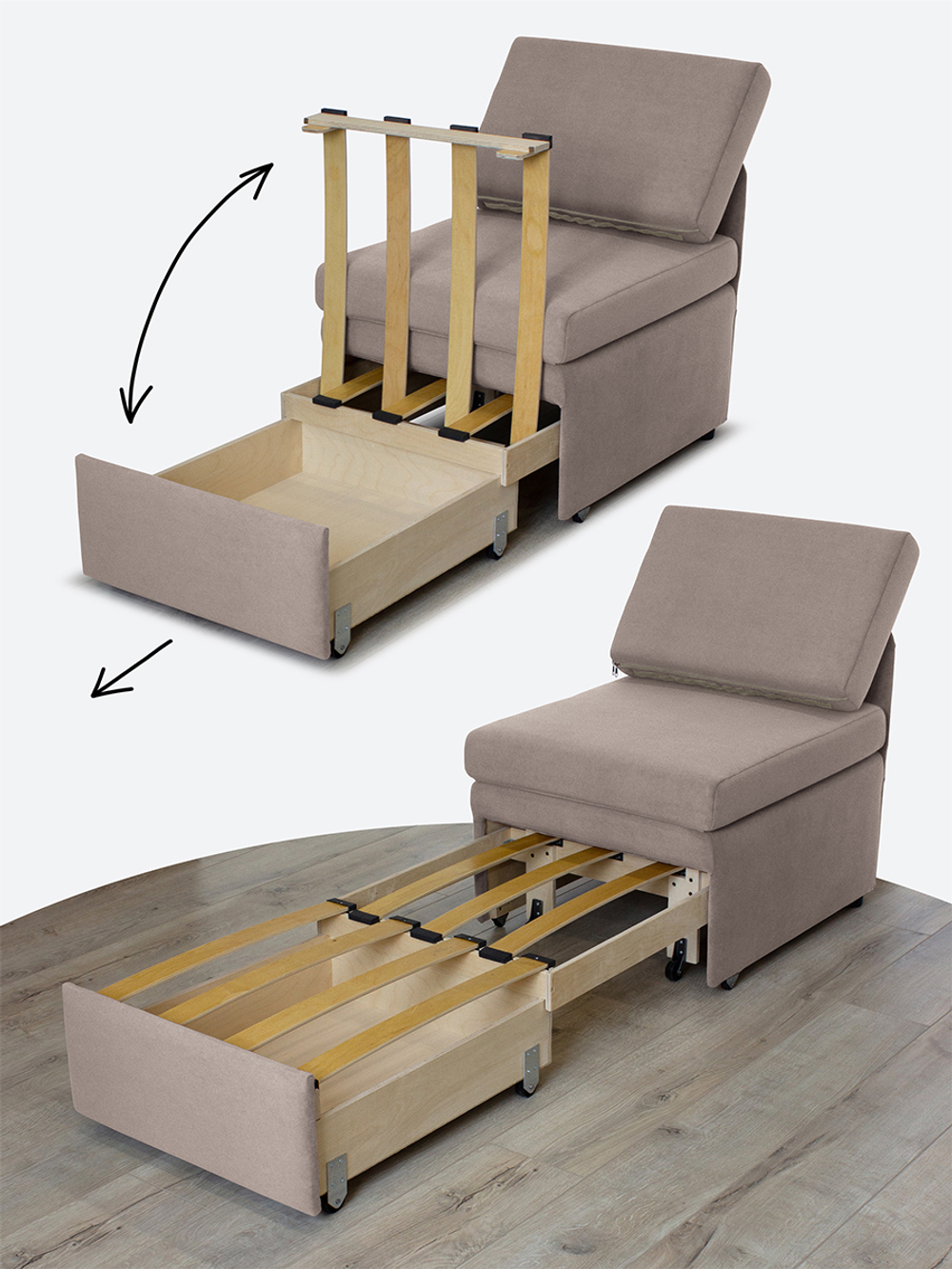 Кресло-кровать "Миник Мини" 60 см, спальное место 60х176 см