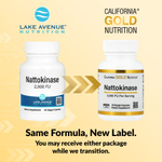 California Gold Nutrition, Наттокиназа, протеолитический фермент, 2000 FU, 30 растительных капсул