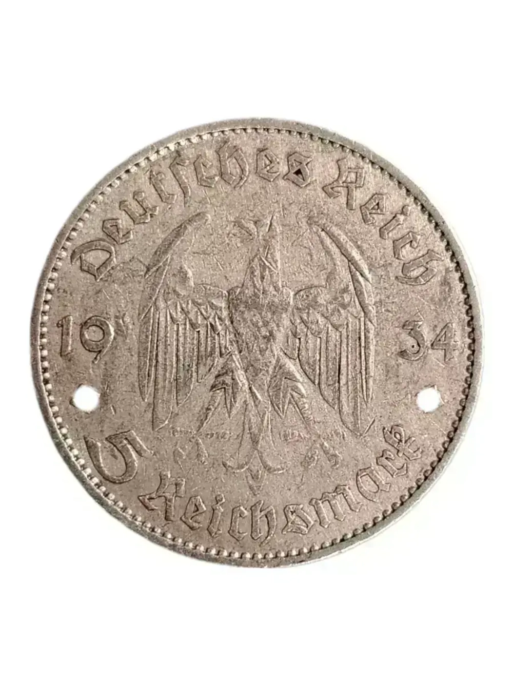 Монета 5 рейхсмарок Германия 1934 год (Кирха не подписная)