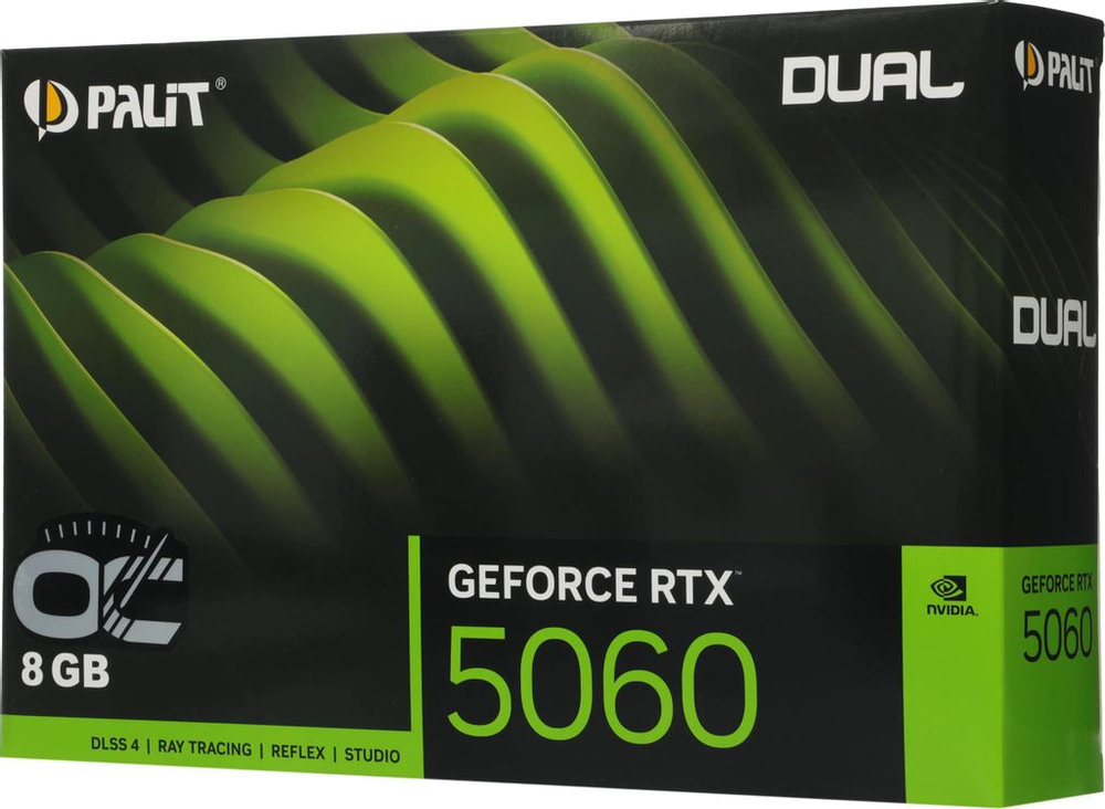 Видеокарта Palit NVIDIA  GeForce RTX 5060 PA-RTX5060 DUAL OC 8ГБ Dual, GDDR7, OC,  Ret [ne75060s19p1-gb2063d]