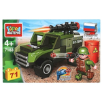 Конструктор пластмассовый 17эл. "Военный джип" 7183-KK коробка (Город мастеров)