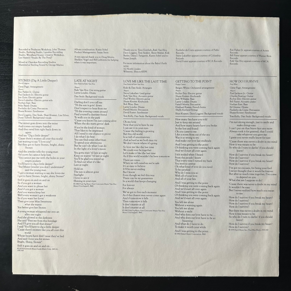 England Dan Seals ‎– Stones (США 1980г.)