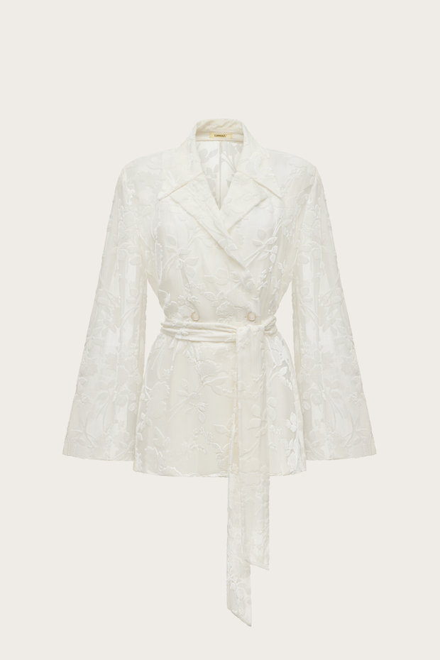 ЖАКЕТ ИЗ ПАНБАРХАТА С ВОРОТНИКОМ