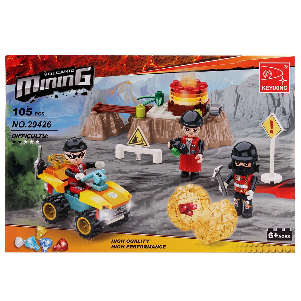 Конструктор блочный Аусини Добыча полезных ископаемых 105дет., коробка 29426