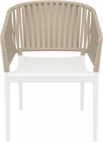 Кресло пластиковое с подушкой Siesta Contract Portofino, белый, бежевый, темно-серый