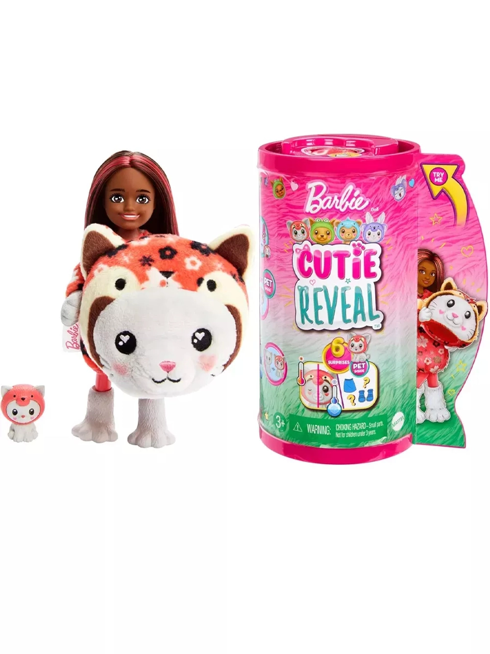 Кукла Барби Cutie Reveal Mini Котик-красная панда HRK28