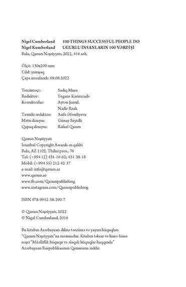 Uğurlu insanların 100 vərdişi