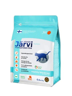 Jarvi сухой монопроте-вый полнорац-ный корм для кошек для здор. кожи и красивой шерсти,говядина 400г
