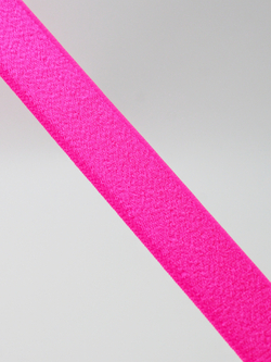 Резинка бретелечная розовая неоновая глянцевая 15 мм