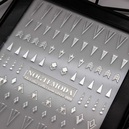 Наклейки Metallic Collection NogteModa №008 серебро (silver)