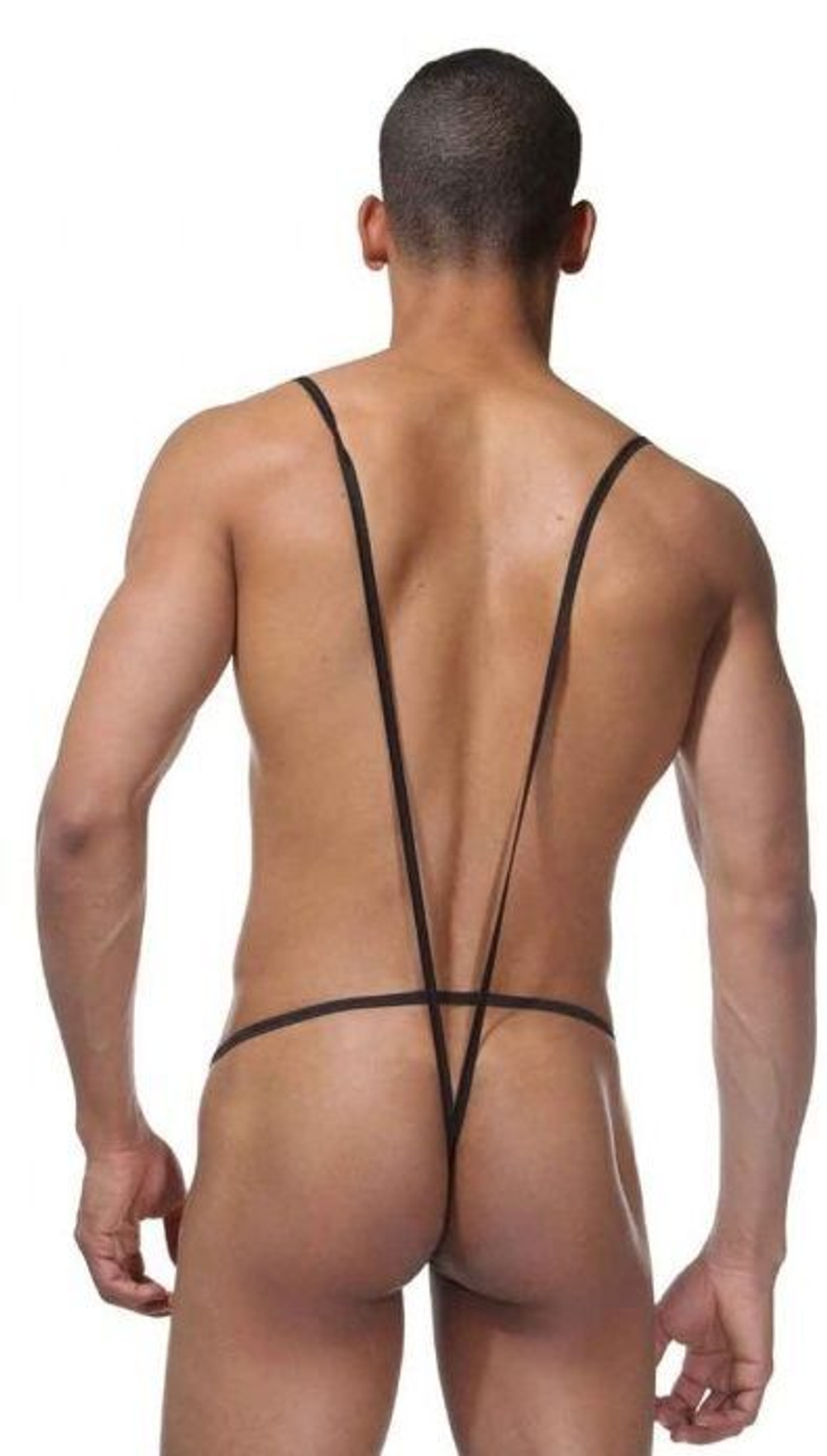 Мужское боди на лямках с открытыми ягодицами (Размер: L-XL) (Цвет: красный)