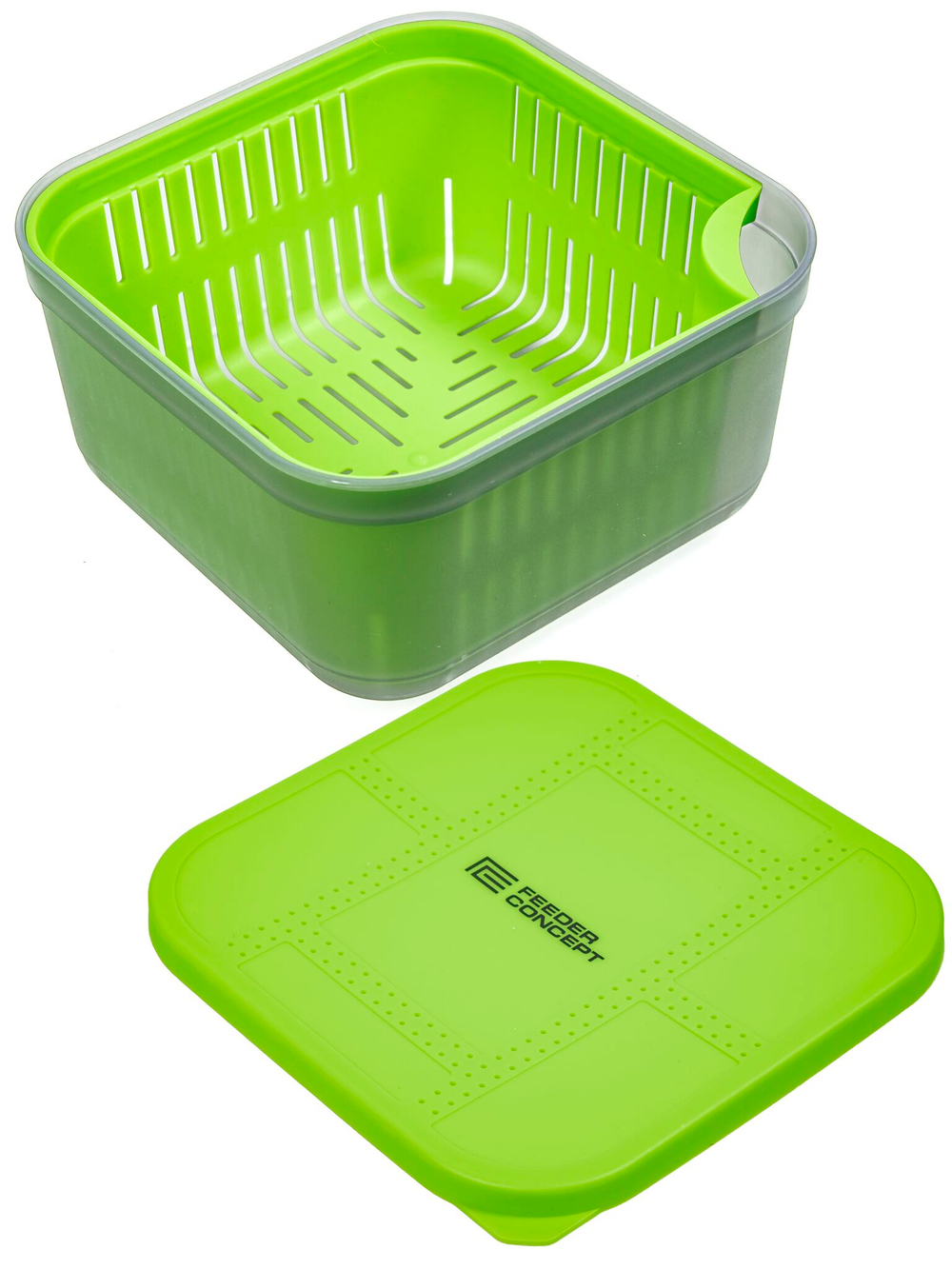 Коробка рыболовная для прикормки и насадки с вентилируемой крышкой и лотком FC FEEDER BAIT BOX 170×170×95