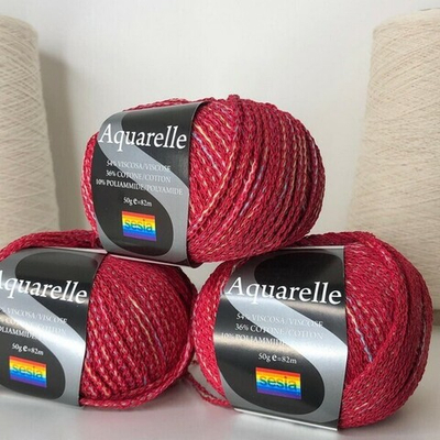 Aquarelle - Sesia; 54% вискоза, 36% хлопок, 10% п/а; 164м/100гр; col. 181, цвет: малиновый; Вес моточка 50гр S926