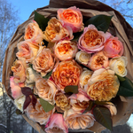 🌸 Персиковый микс — букет интерьерных садовых роз — 8 марта у Феи