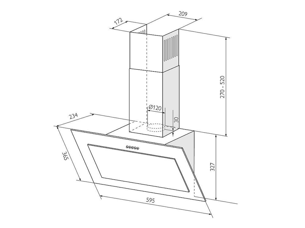 Наклонная вытяжка MIO 600