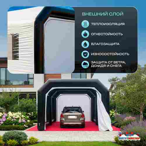Гараж надувной для автомобилей «Пневмо» 6х4,5х3 м — из ПВХ