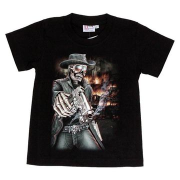 Футболка детская Скелет Шерифа с пистолетом