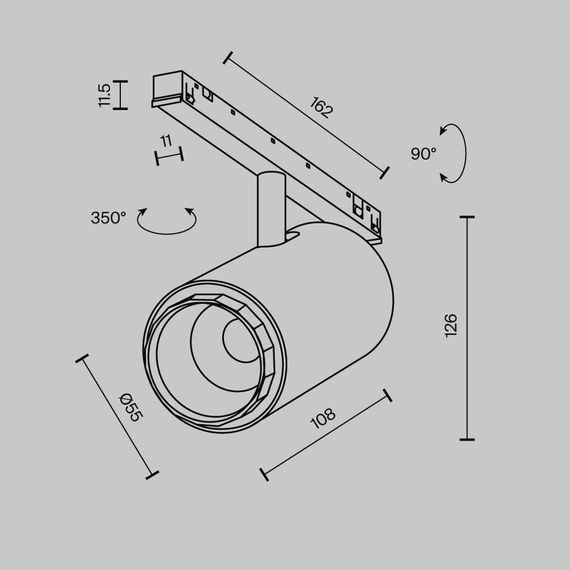 Трековый светильник Maytoni Technical EXILITY X Focus Zoom TR244-12W3K-B