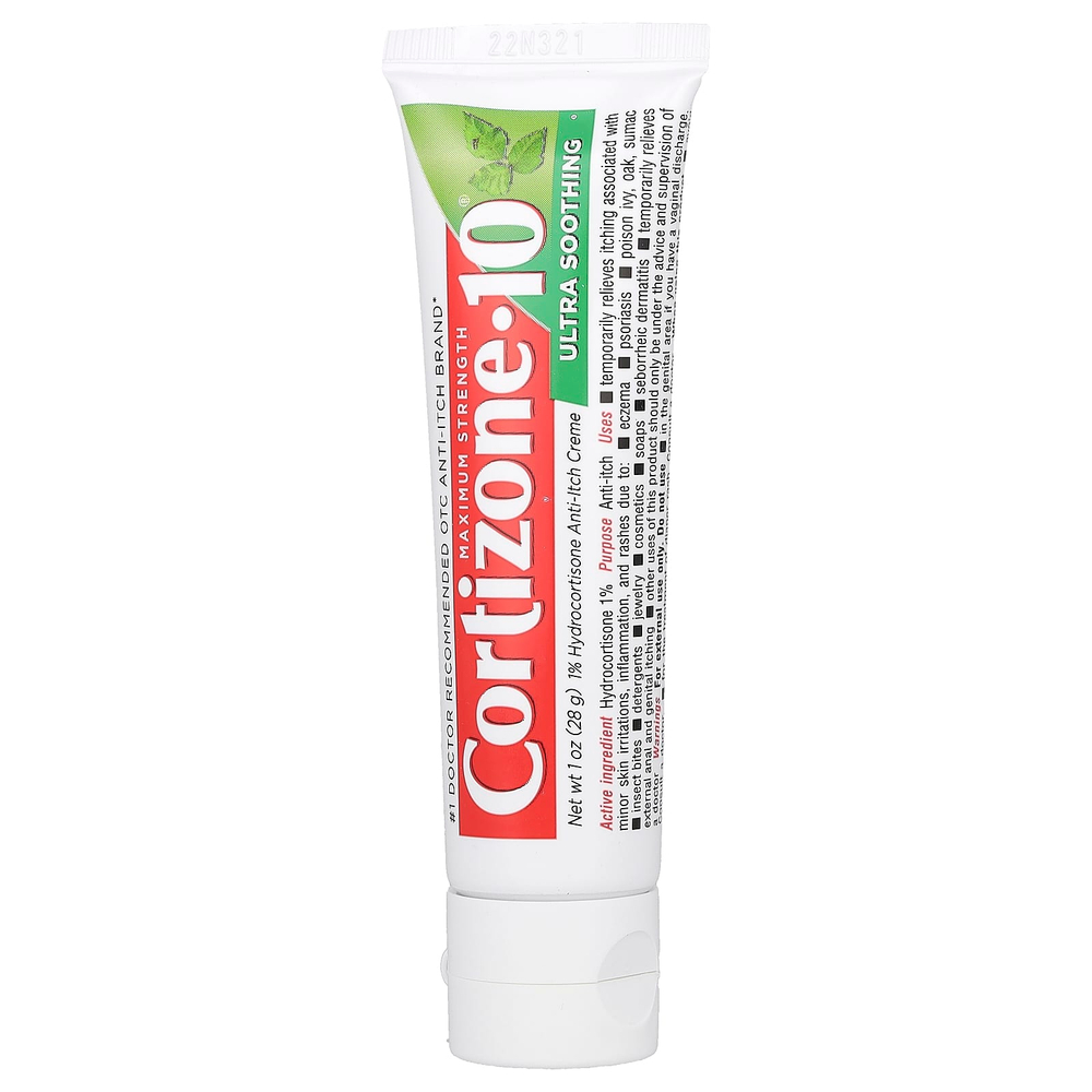 Cortizone 10, Maximum Strength, ультрауспокаивающий крем, 28 г (1 унция)