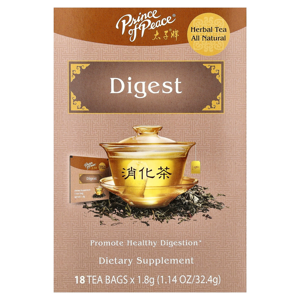 Prince of Peace, Herbal Tea, Digest, 18 чайных пакетиков, 32,4 г (1,14 унции)