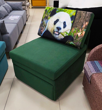 Кресло-кровать Миник 70 см, велюр Dream Forest, купон Панда