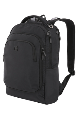 Надёжный функциональный качественный с гарантией швейцарский городской чёрный рюкзак 30х13х44 см (17 л) с RFID-защитой и креплением на чемодан SWISSGEAR 3660202408