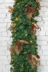 Хвойная арка Санкт-Петербург 240*160 см. с золотым декором, 260 теплых-белых Led ламп, Литая+ПВХ, ЕлкиТорг (28008)