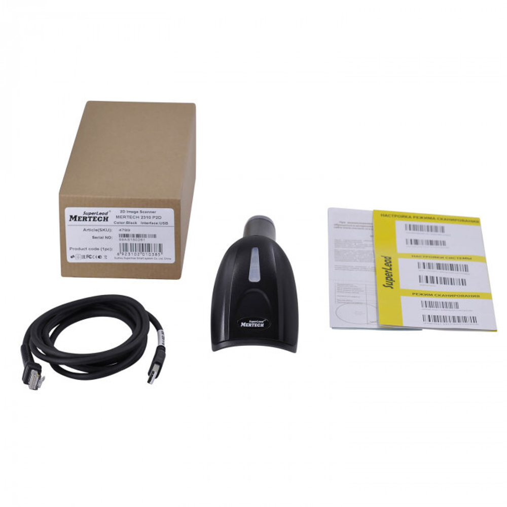 Проводной сканер Mertech 2310 P2D USB black 3m cable