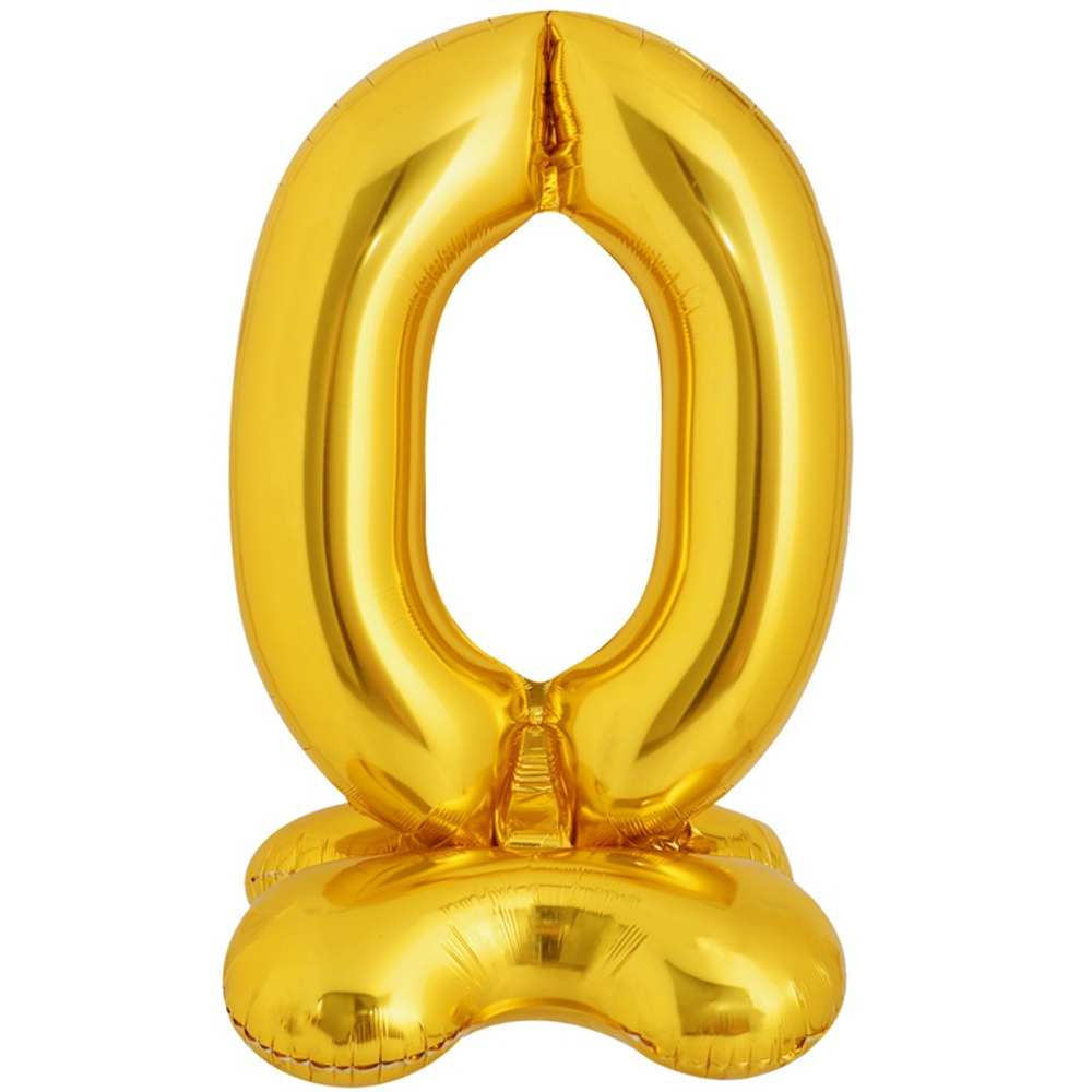Шар фольгированный Цифра 0 127 см (Золотой)