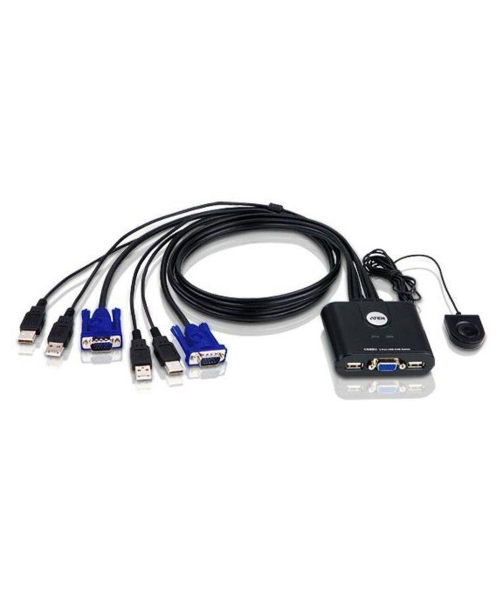 ATEN 2-Port USB VGA Cable KVM Switch with Remote Port Selector (CS22U-A7)