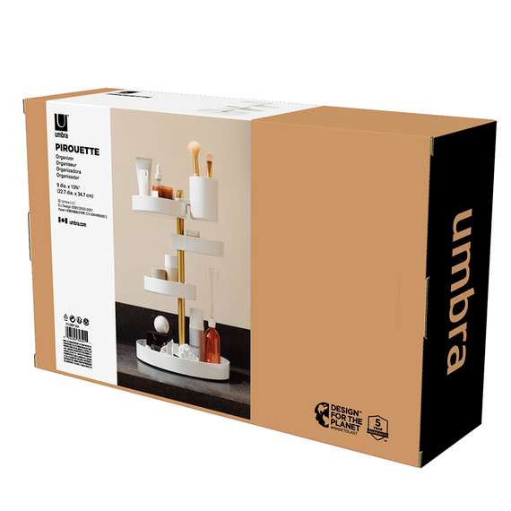 Органайзер настольный pirouette, белый/латунь