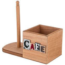 ПОДСТАВКА С ДЕРЖАТЕЛЕМ ДЛЯ БУМАЖНЫХ ПОЛОТЕНЕЦ КОЛЛЕКЦИЯ "COFFEE & TEA TIME" 29*14,5*15 СМ