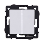 Выключатель 2-клавишный 10А/250В, белый Kollinger REA-S-007WH для Aspekt, Eleganz, Reflex