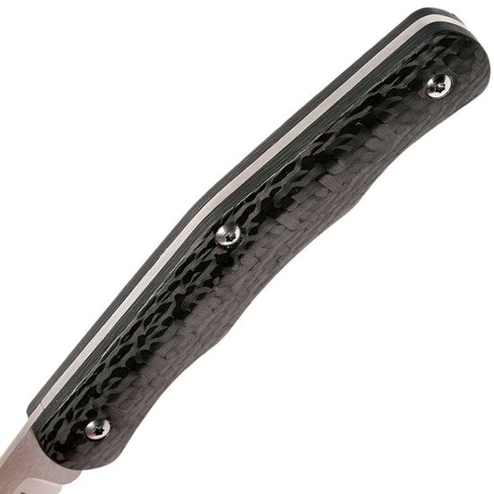 Складной нож Cold Steel "LUCKY ONE"скл., S35VN,кл.сатин,рук.серо-черн.карбонфайбер,клипса c клинком из стали CPM-S35VN, рукоять карбон