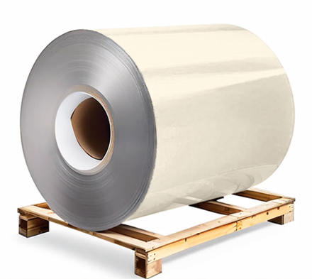 Сталь оцинкованная 0,7х1250х3000 мм RAL 1013 слоновая кость  /грунт обр.стороны / защ.пленка