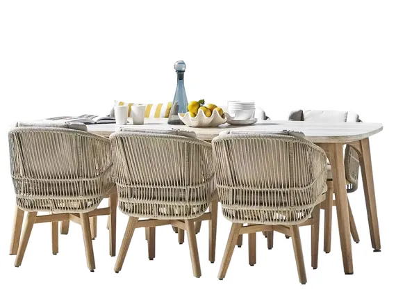 Комплект уличной мебели Mali из массива эвкалипта, стол 170х90 см, 6 стульев