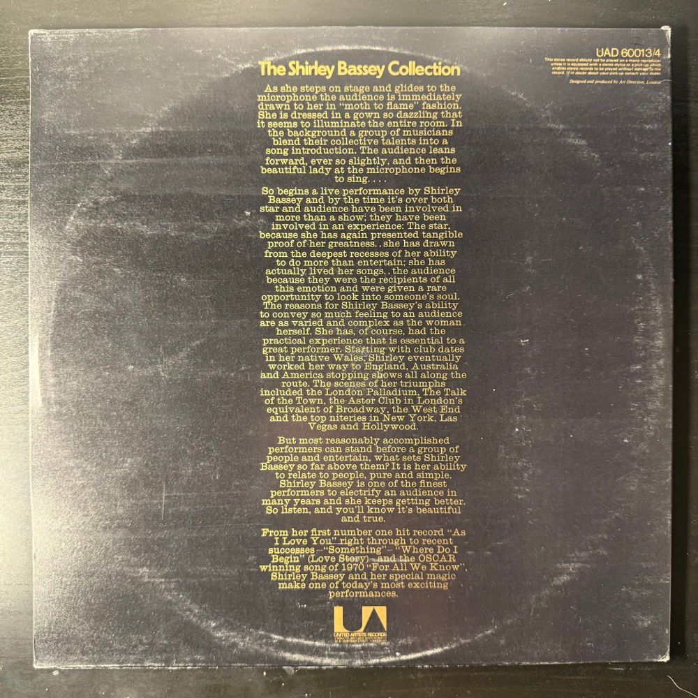 Shirley Bassey ‎– The Shirley Bassey Collection 2LP (Англия 1972г.)