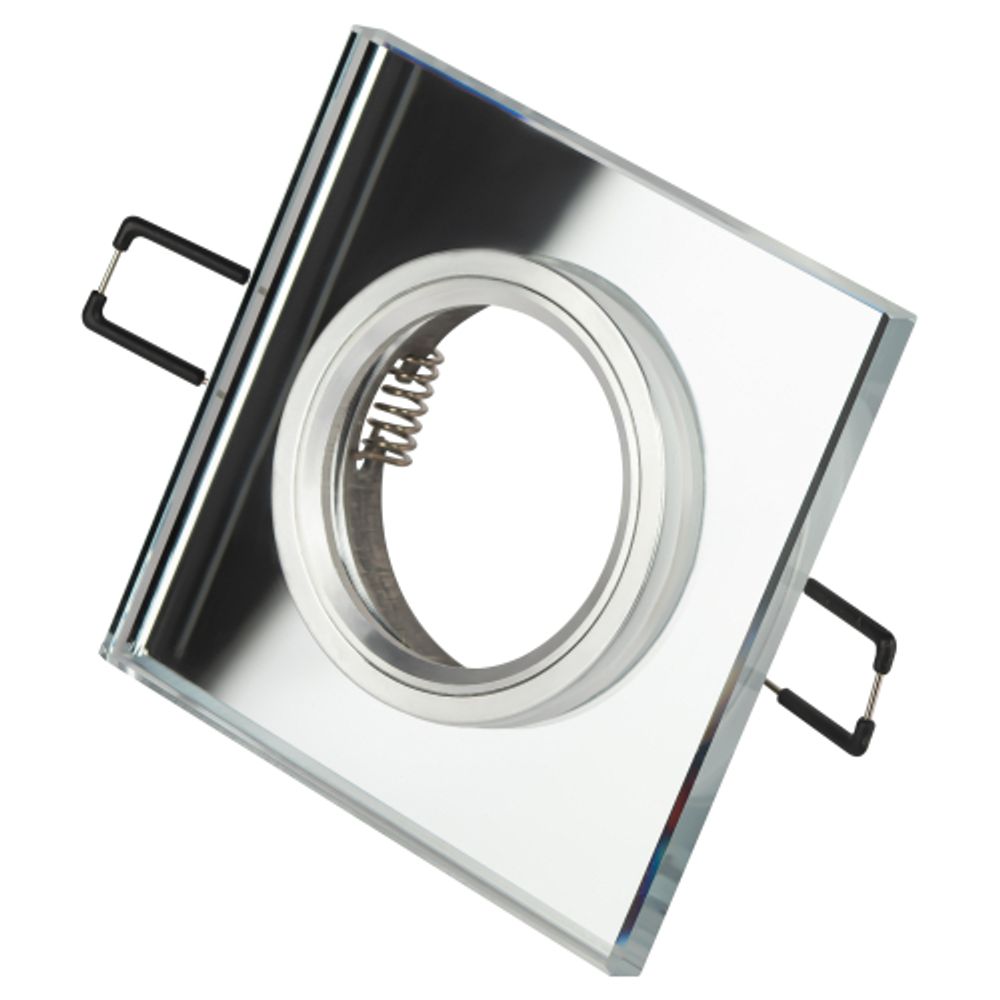 DK8 CH/WH Светильник ЭРА декор стекло квадрат MR16,12V/220V, 50W, хром/зеркальный | Декоративные встраиваемые светильники