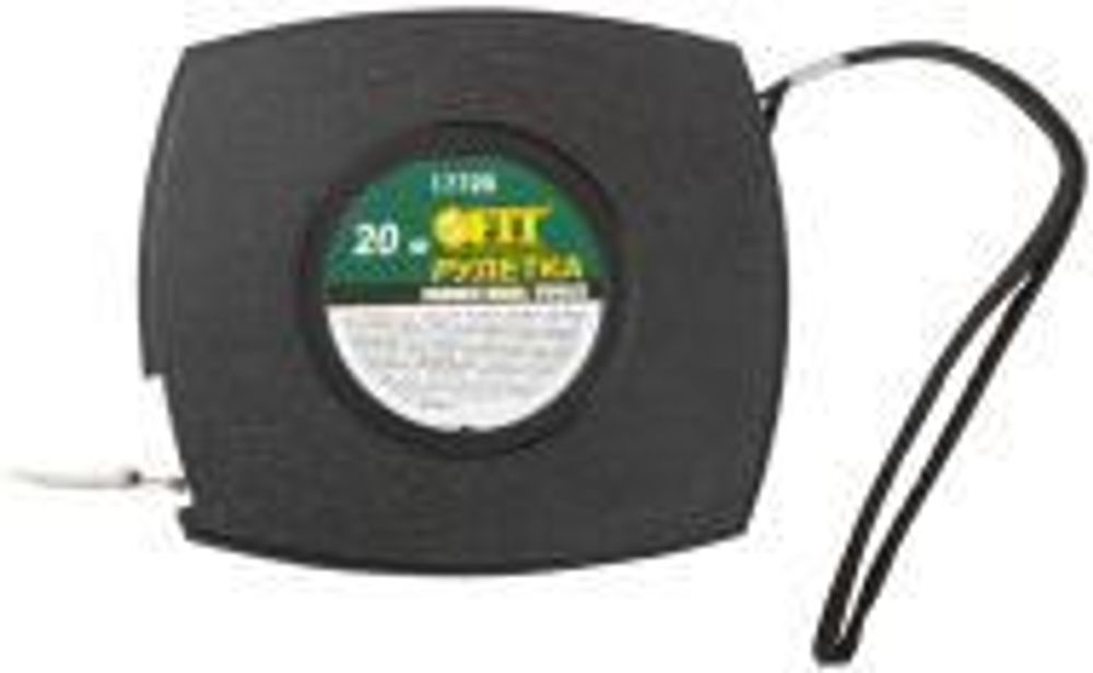17720 Рулетка, черный закрытый пластиковый корпус, стальная лента 20м FIT