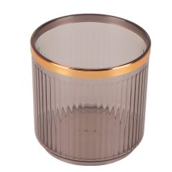 Банка для сыпучих продуктов с ложкой (серая) h=8,8см,v=400мл (акрил,нержавеющая сталь) (индивидуаль