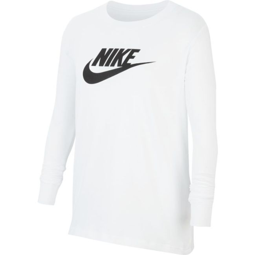 Кофта для девочки теннисная  Nike Sportswear Long Sleeve Tee Basic Futura G - white/black