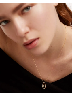 Колье Буква G серебро 925 пробы покрытое золотом