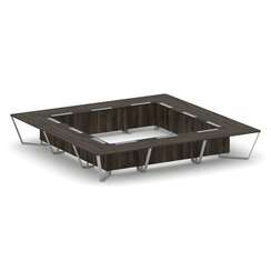 Steel Meet Стол переговорный квадратный KMK-PR.B.SP-24K Дуб Мали/Графит Глянец/Металл Серый 4800*480