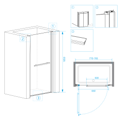 Душевая дверь RGW PA-03 (Прозрачное, 800)